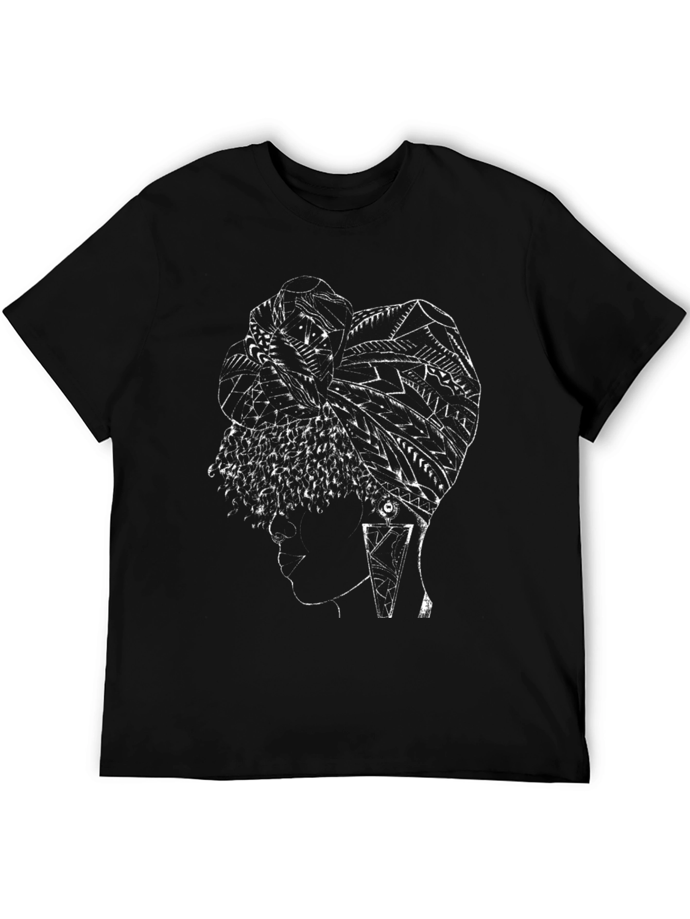 Afro Queen Graphic Tee - Stylish Black T-Shirt