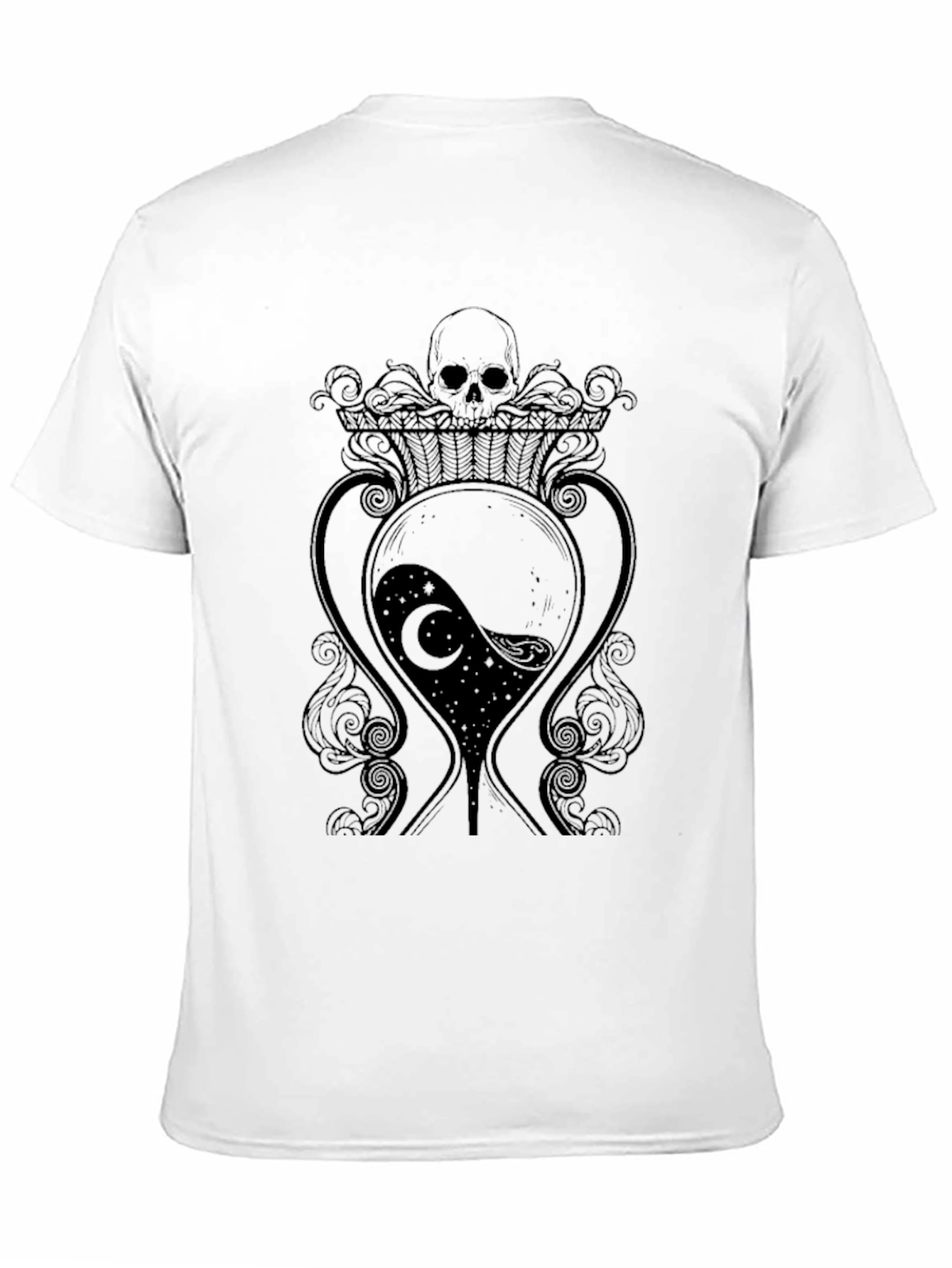 Skull Hourglass Graphic Tee - Dark Aesthetic T-Shirt