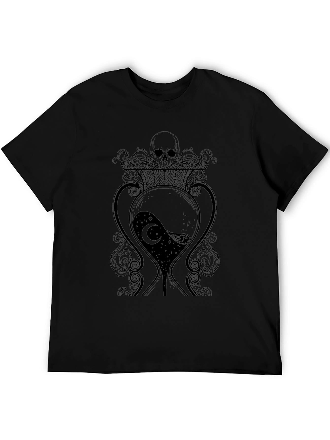 Skull Hourglass Graphic Tee - Dark Aesthetic T-Shirt