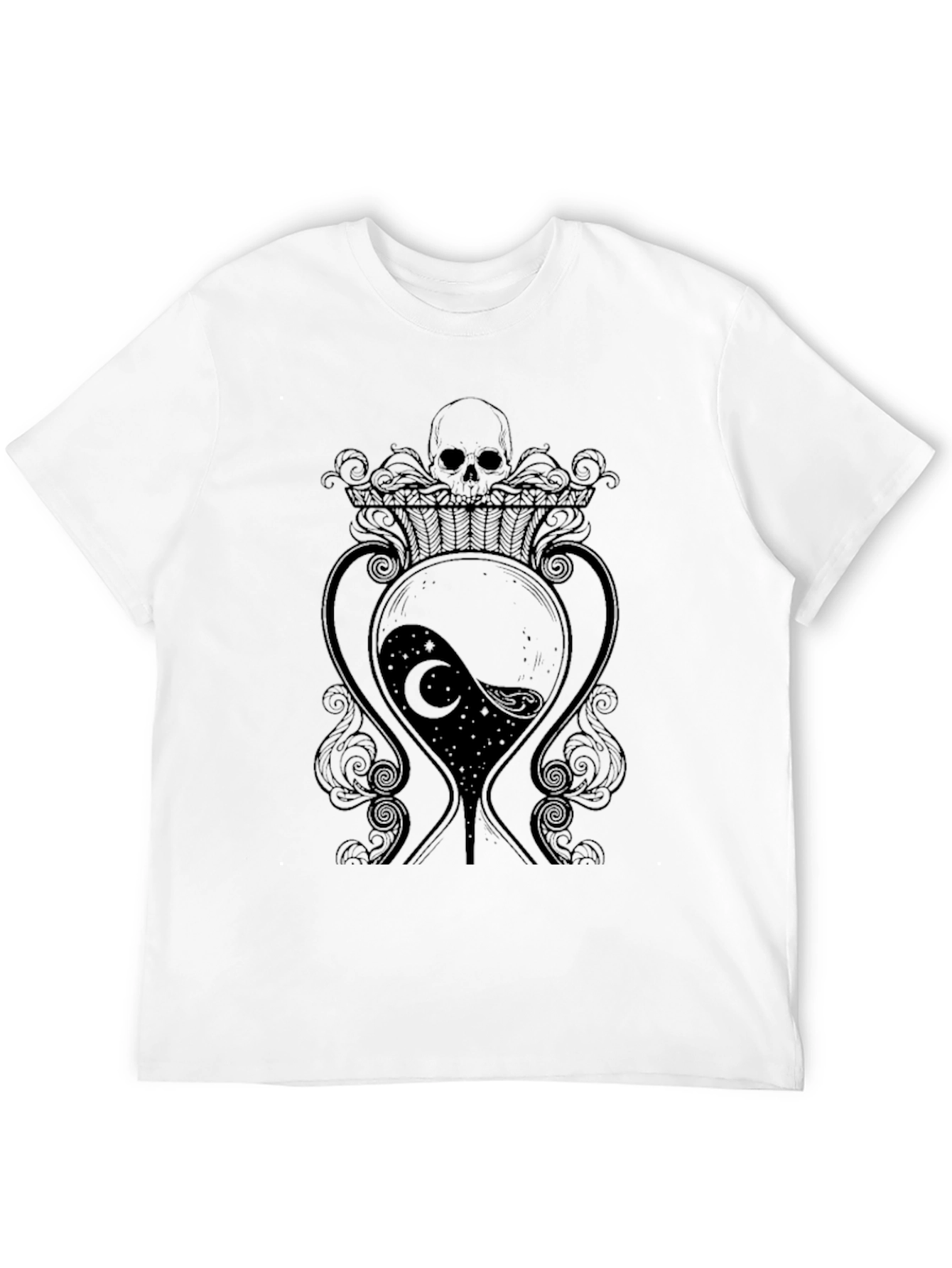 Skull Hourglass Graphic Tee - Dark Aesthetic T-Shirt