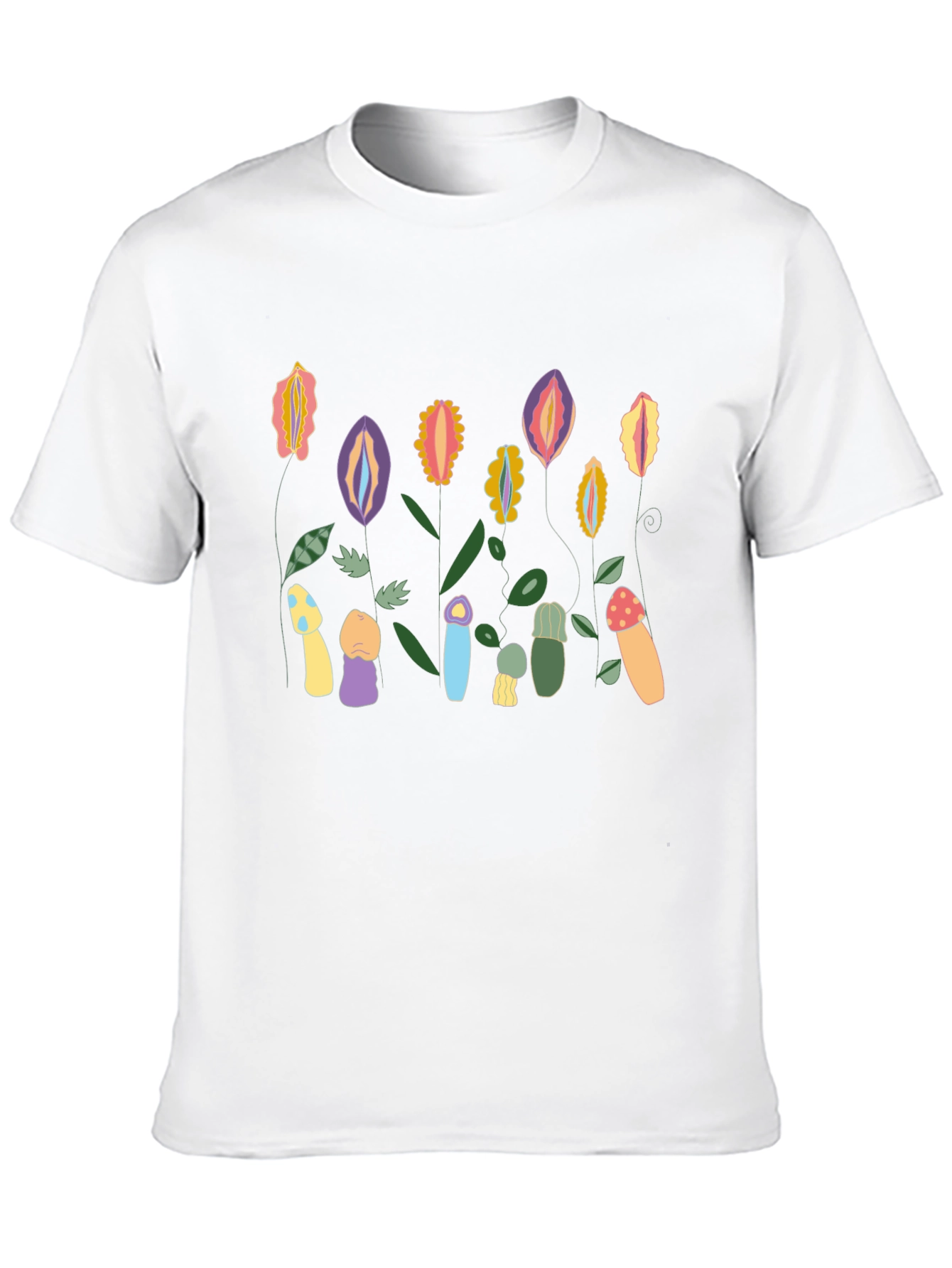 Unique Floral Graphic Print T-Shirt
