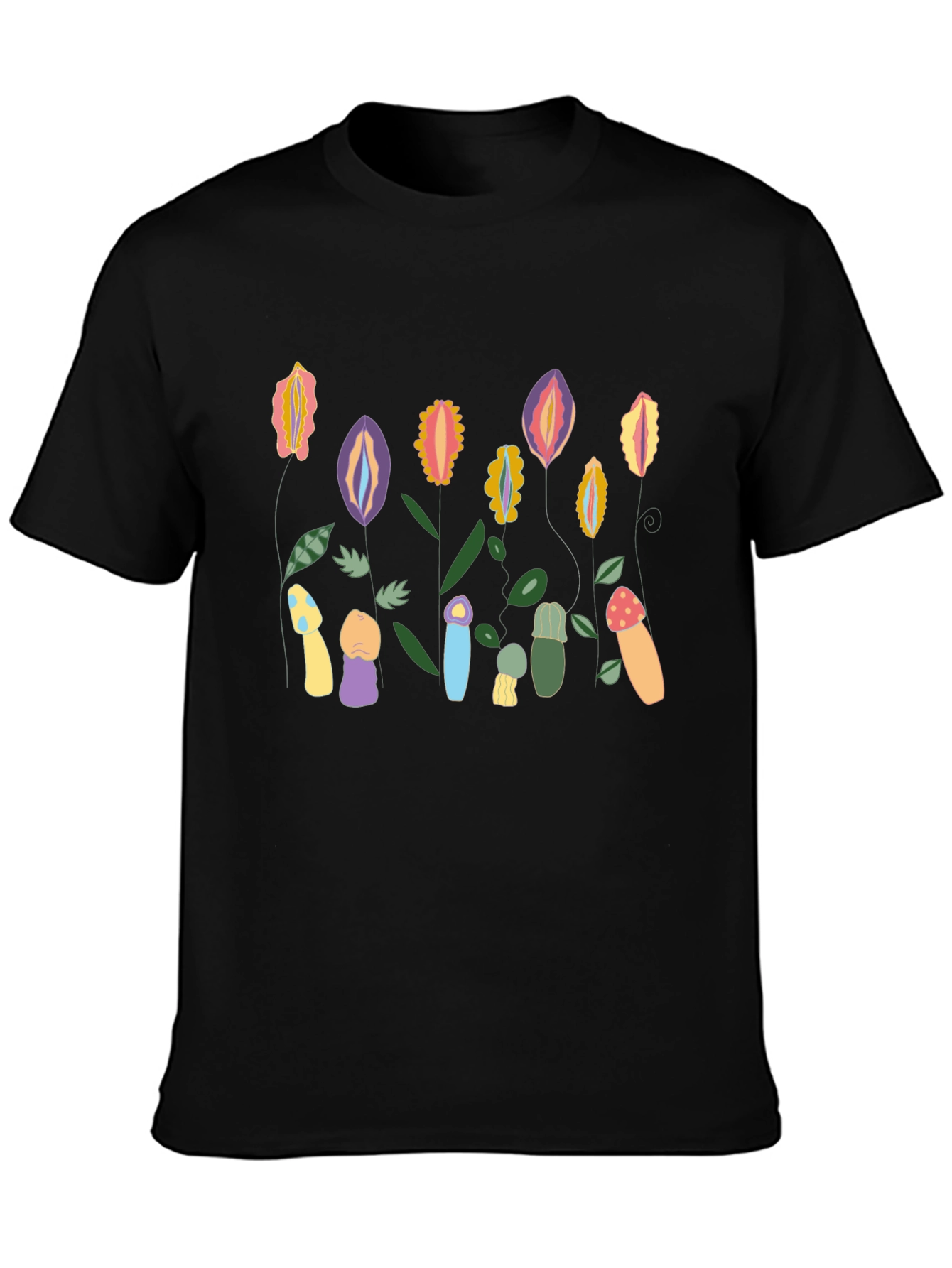 Unique Floral Graphic Print T-Shirt