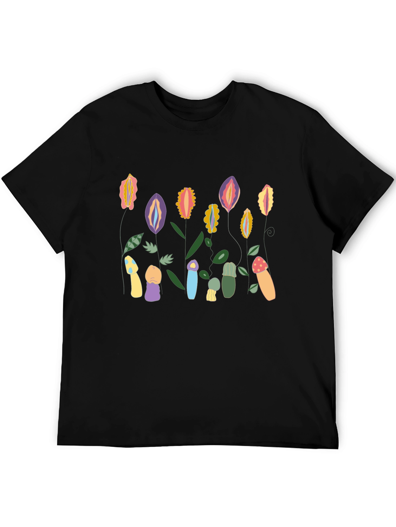 Unique Floral Graphic Print T-Shirt