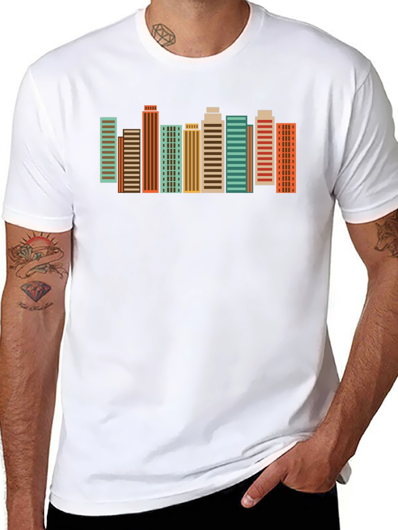Retro Cityscape Graphic Tee - Urban Style