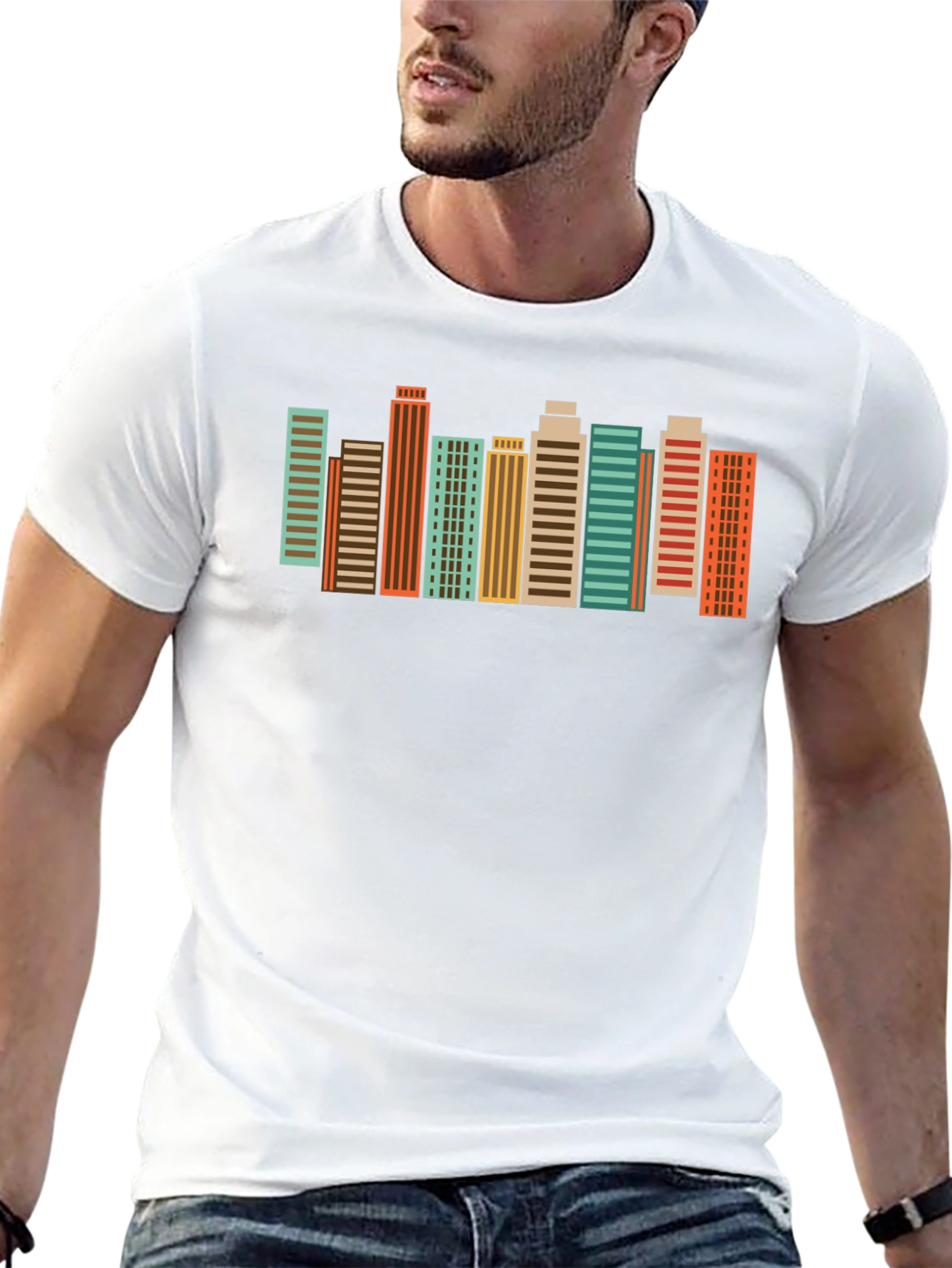 Retro Cityscape Graphic Tee - Urban Style