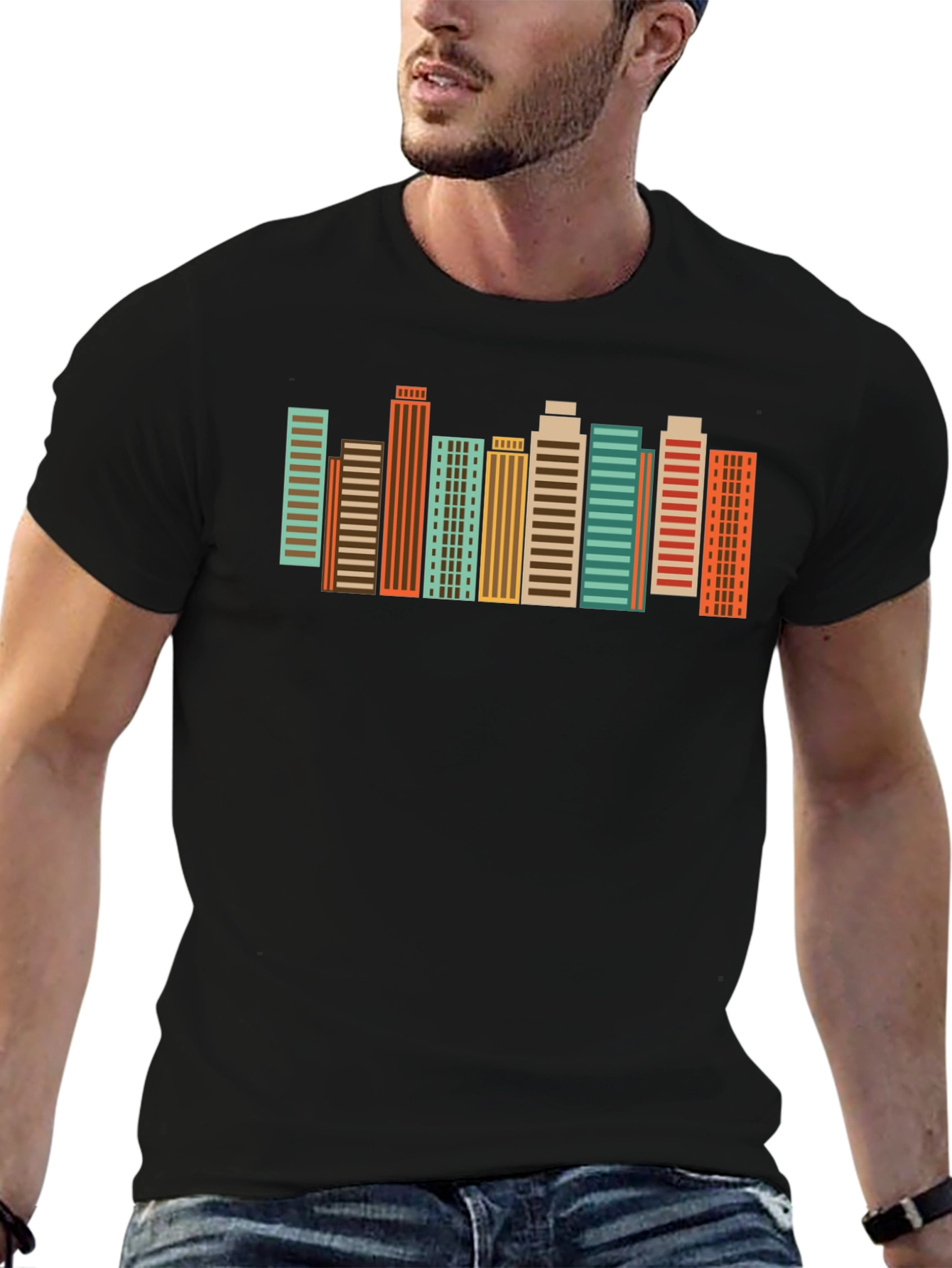 Retro Cityscape Graphic Tee - Urban Style
