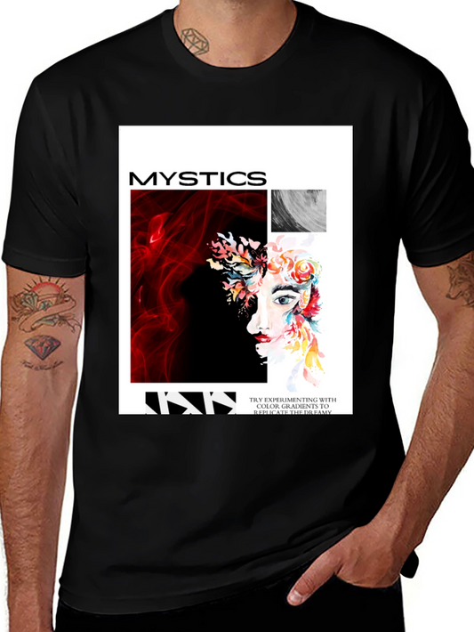 Mystics Graphic Print Tee - Unisex Black T-Shirt