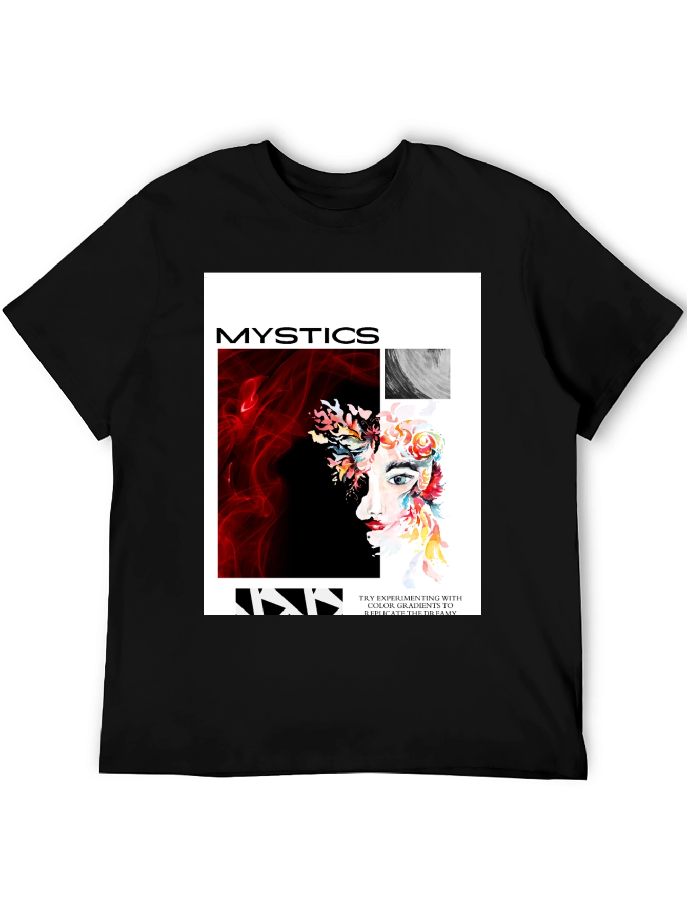 Mystics Graphic Print Tee - Unisex Black T-Shirt