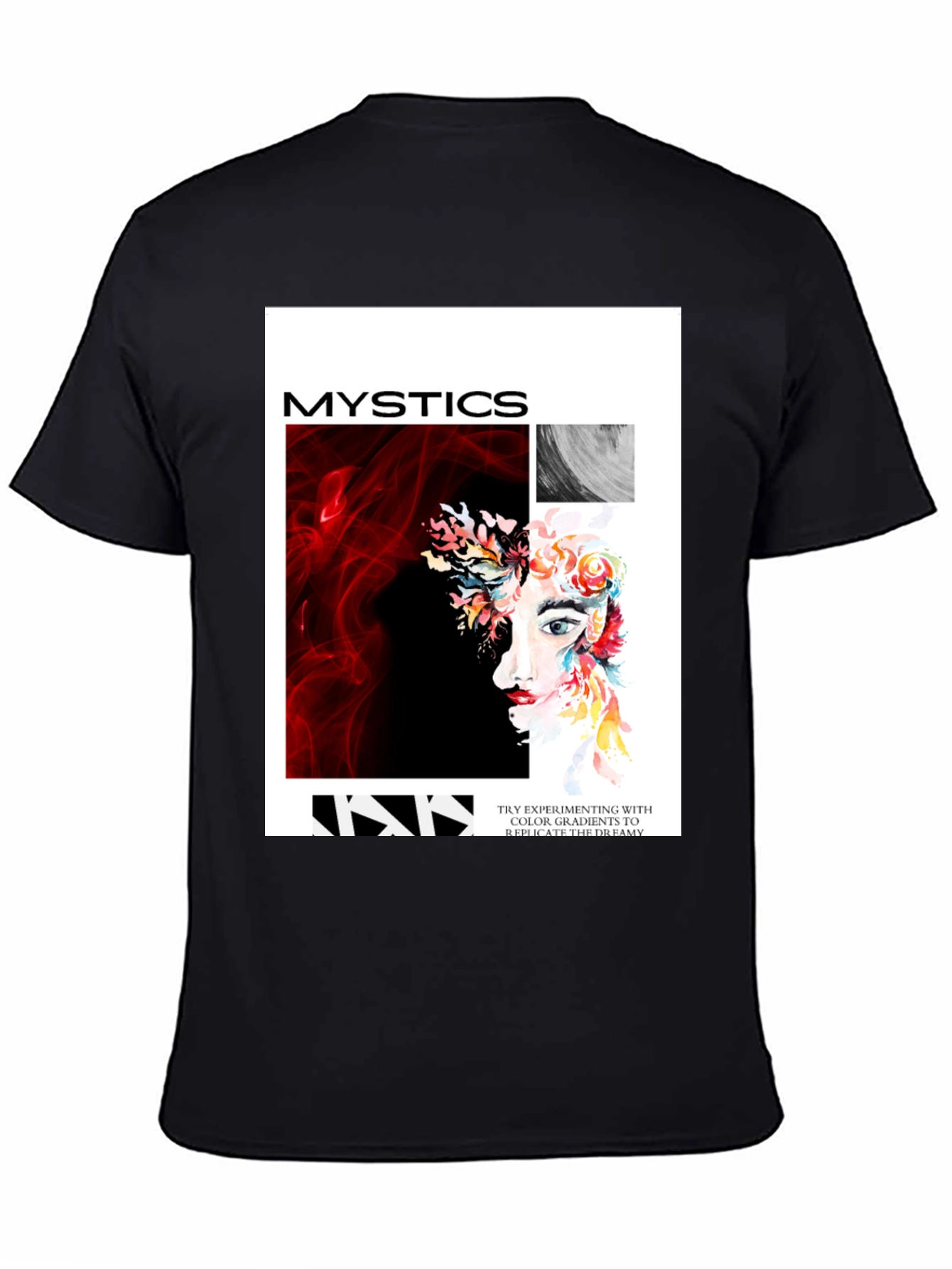 Mystics Graphic Print Tee - Unisex Black T-Shirt