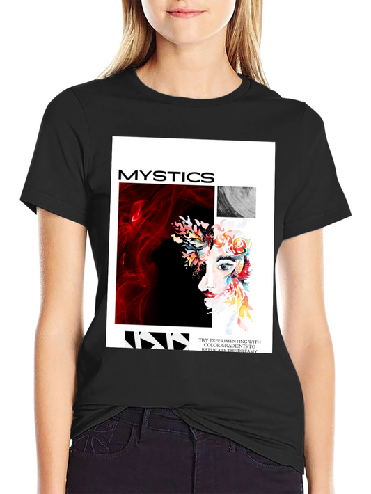 Mystics Graphic Print Tee - Unisex Black T-Shirt