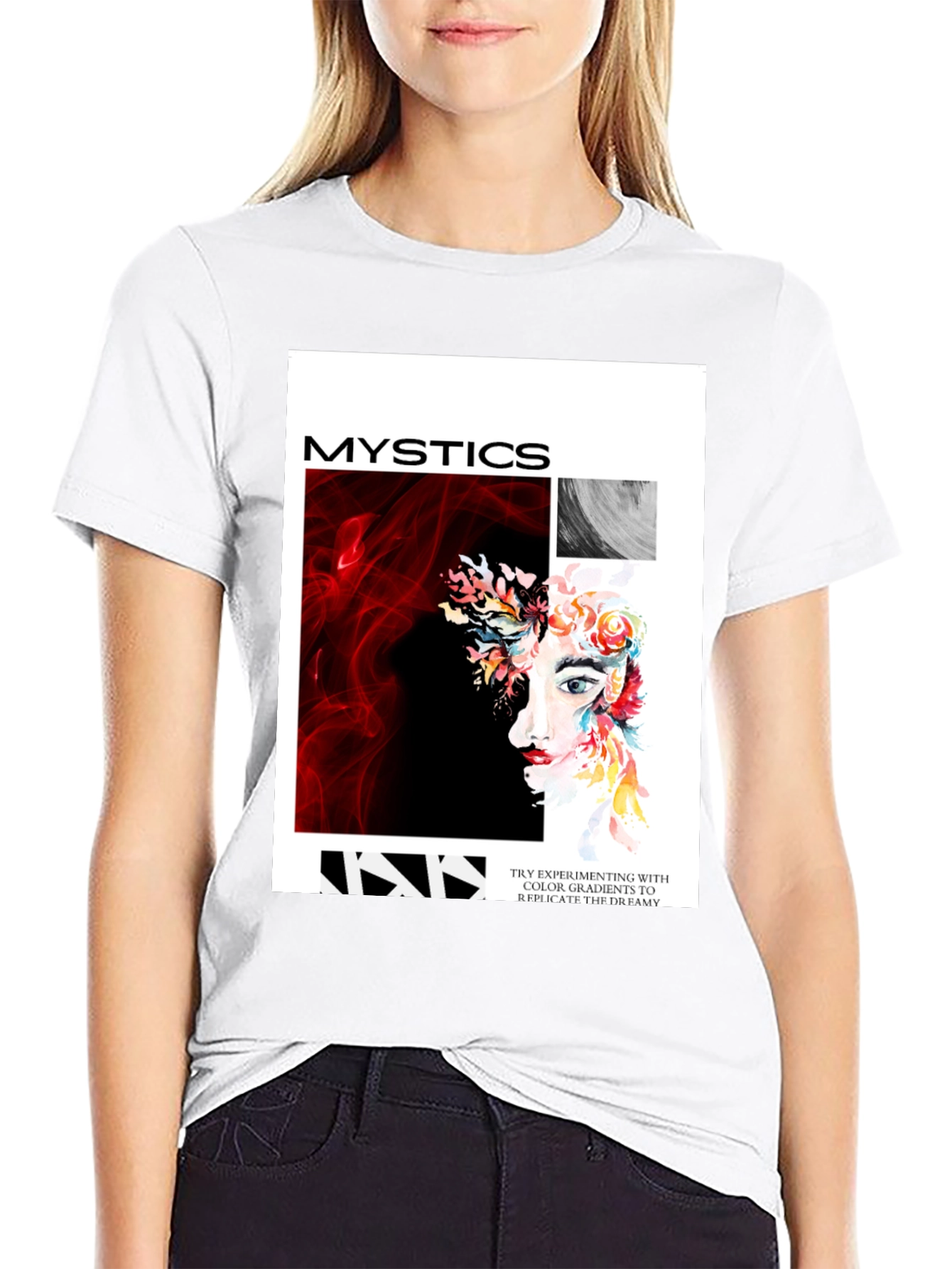 Mystics Graphic Print Tee - Unisex Black T-Shirt