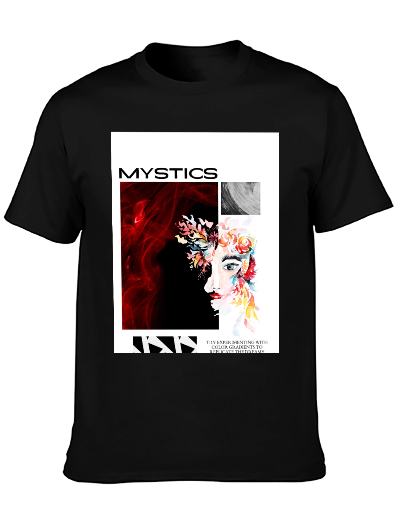Mystics Graphic Print Tee - Unisex Black T-Shirt