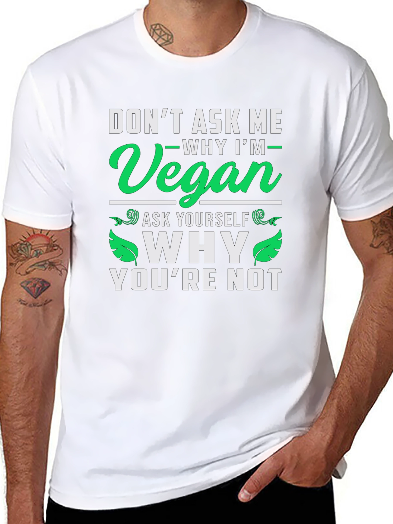 Vegan Statement T-Shirt - Ask Yourself Why Not?