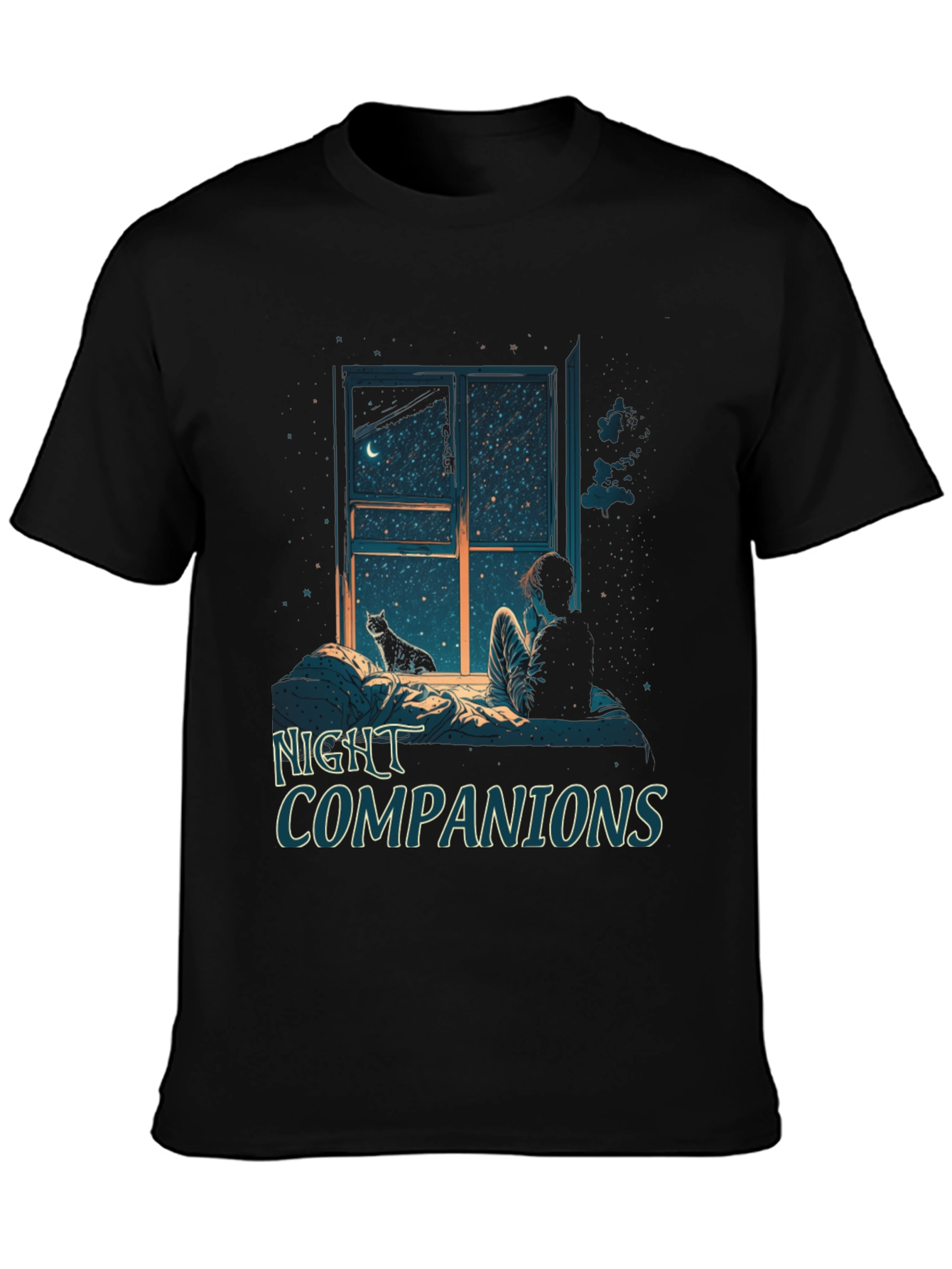 Night Companions Graphic Tee - Stargazing Comfort