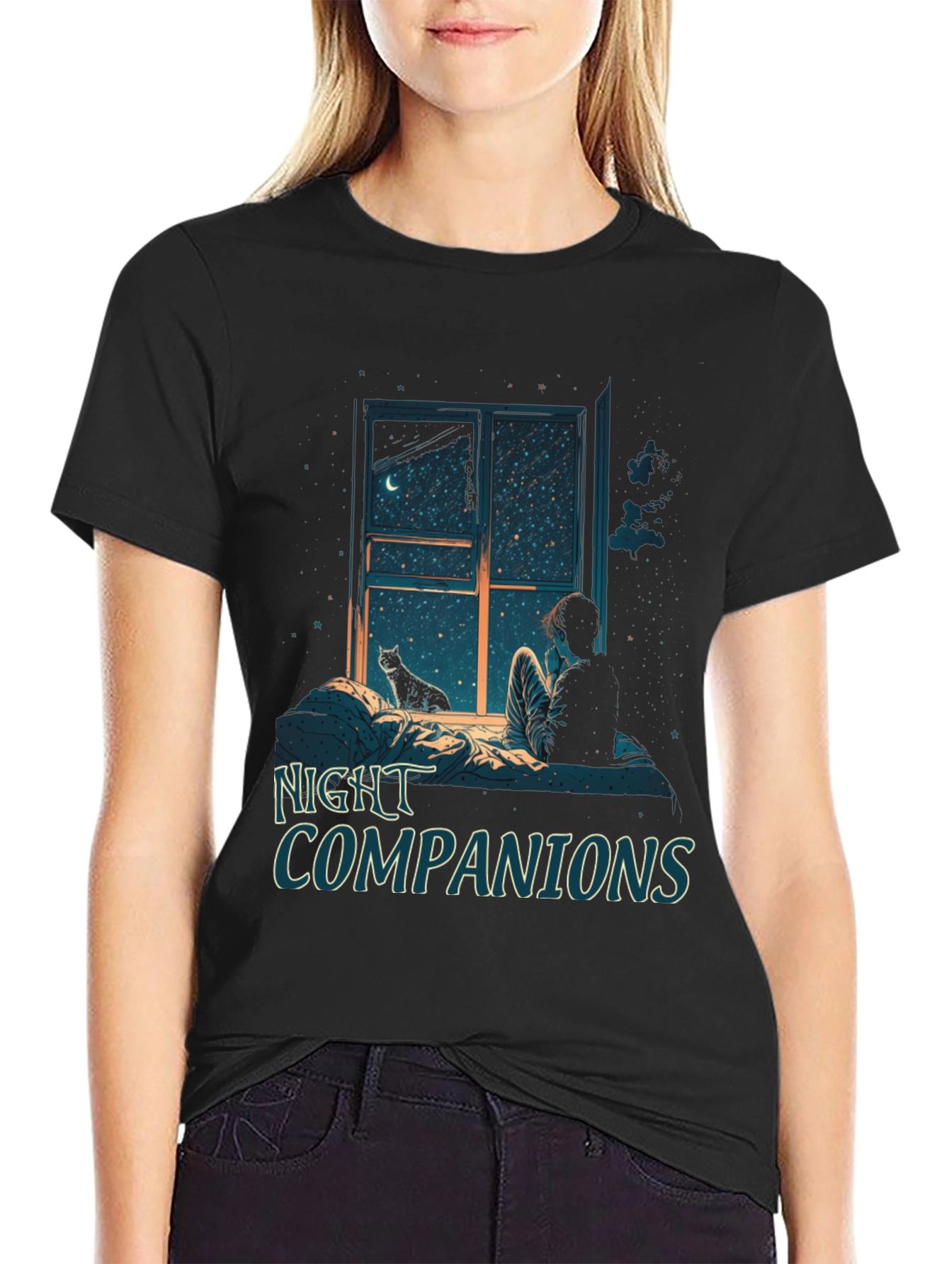 Night Companions Graphic Tee - Stargazing Comfort