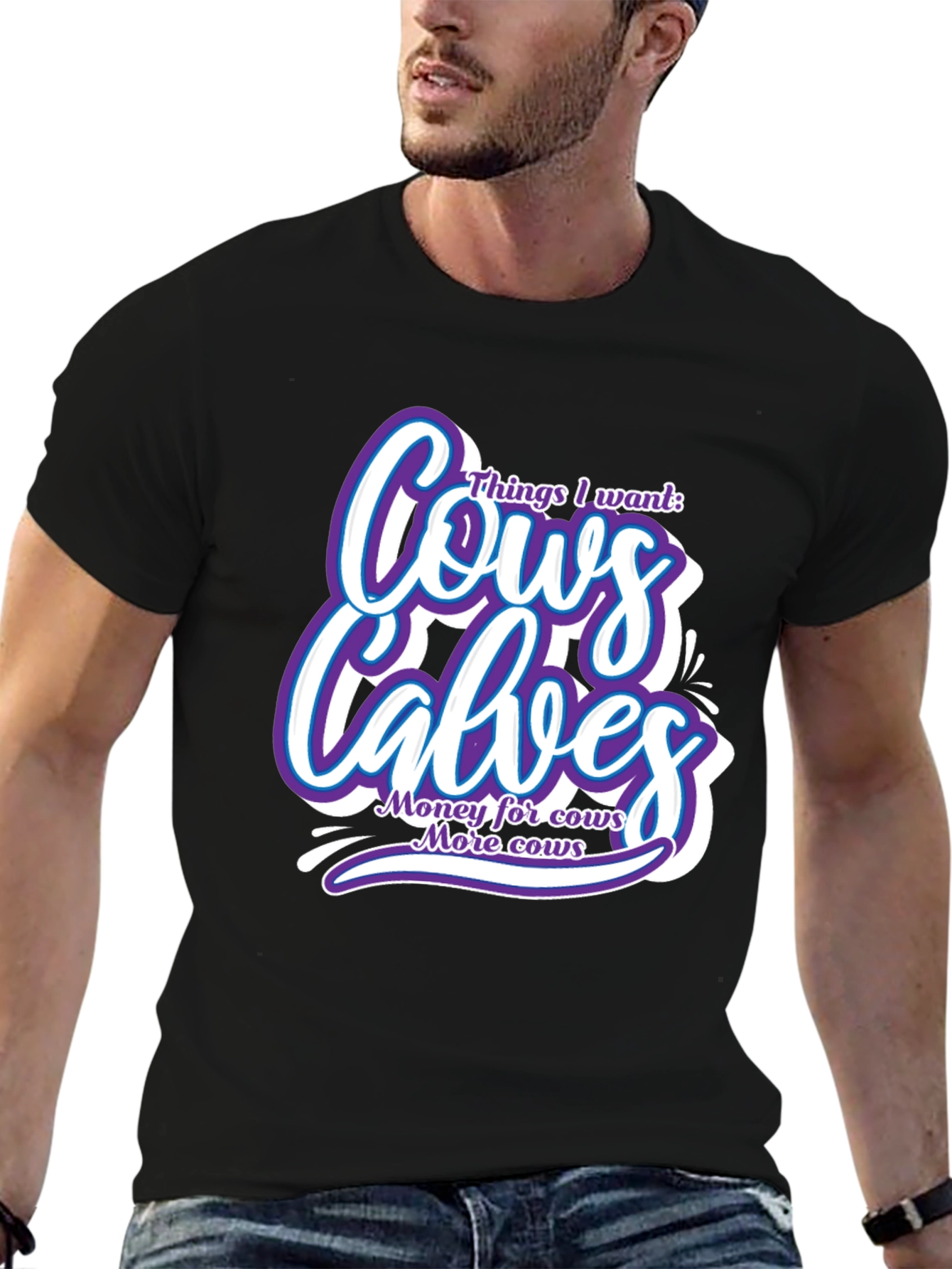 Cows and Calves Black Graphic Tee