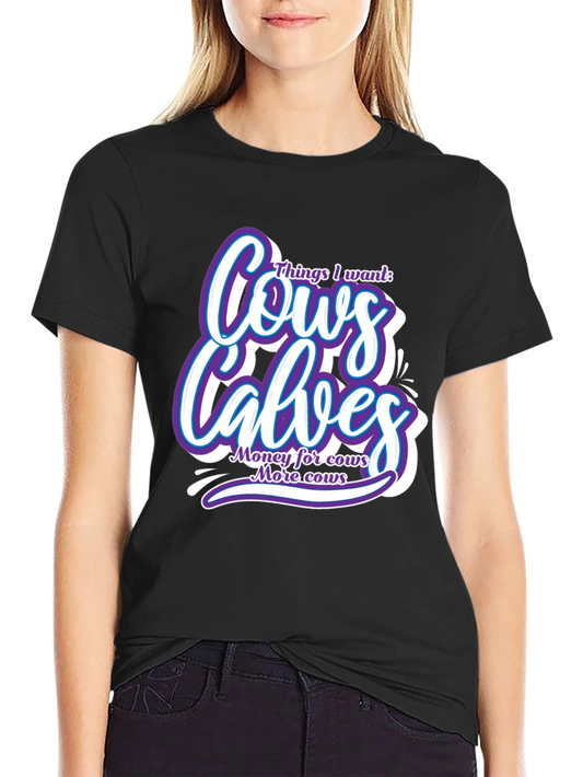 Cows and Calves Black Graphic Tee