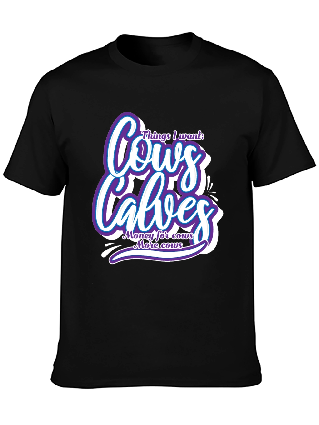 Cows and Calves Black Graphic Tee