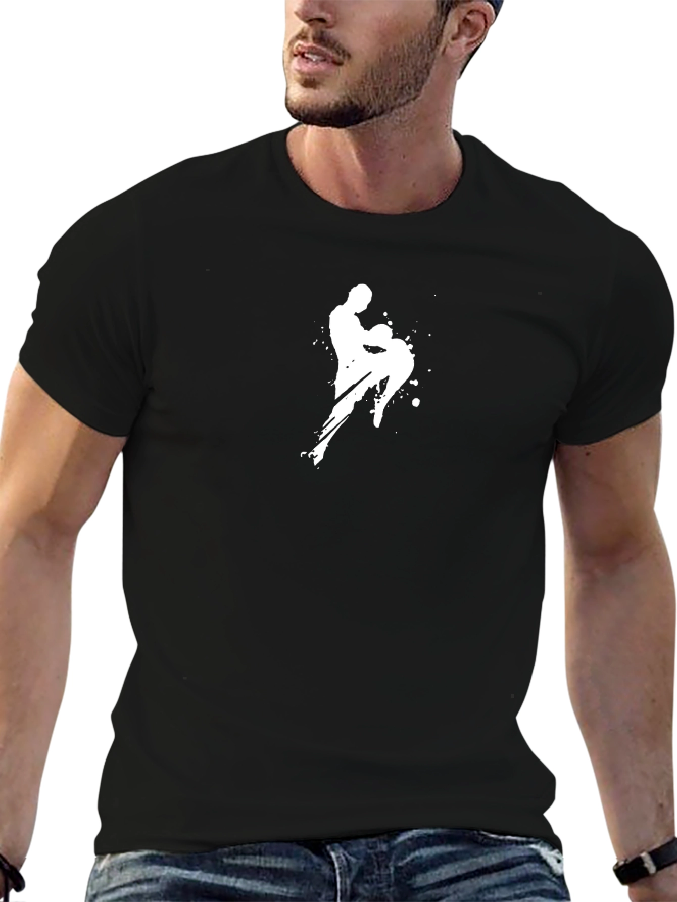 Martial Arts Kick Graphic Tee - Black