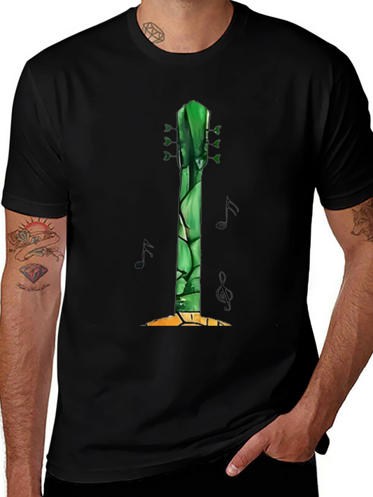 Guitar Asparagus Mens Graphic Tee - Black
