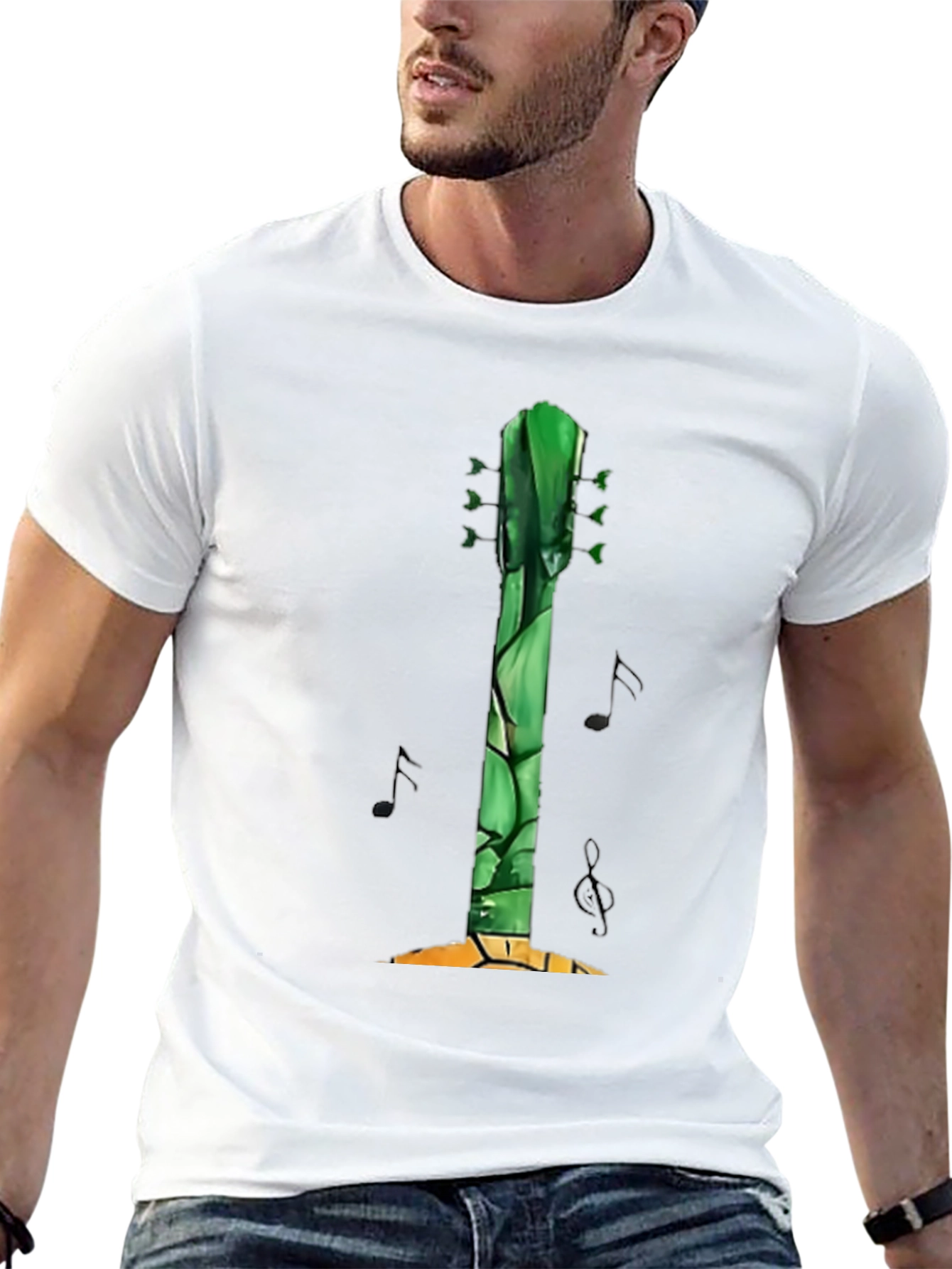 Guitar Asparagus Mens Graphic Tee - Black