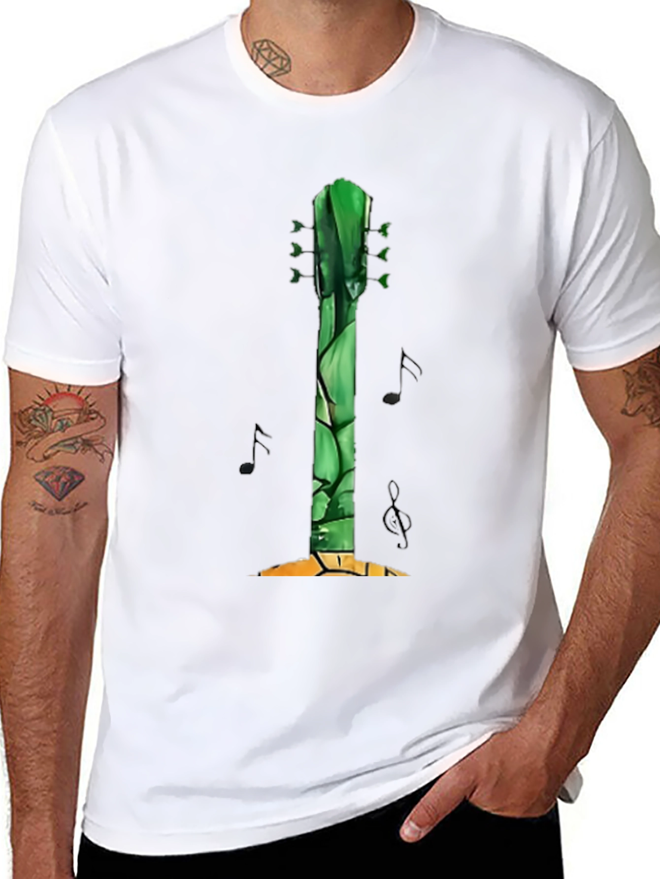 Guitar Asparagus Mens Graphic Tee - Black