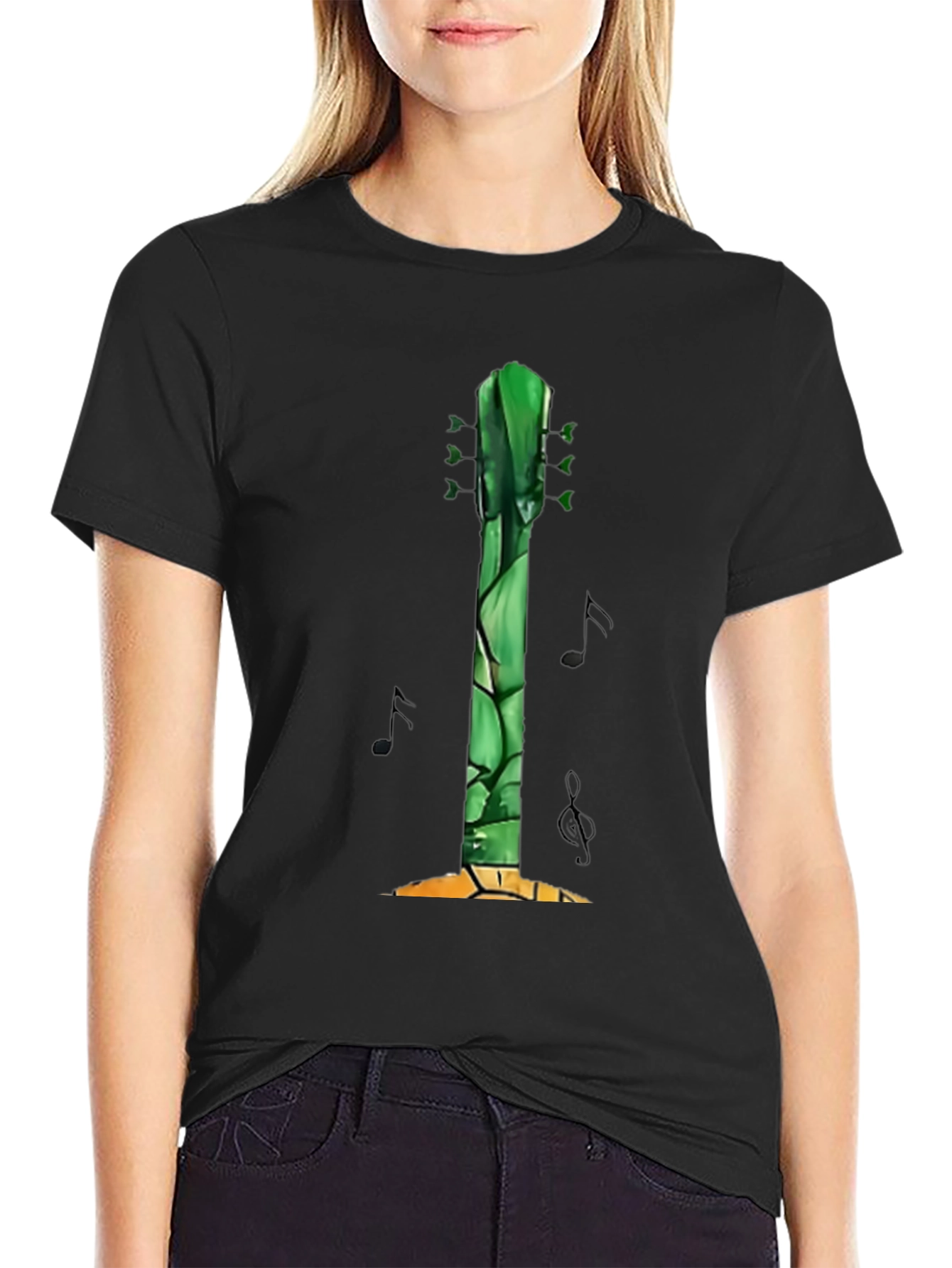 Guitar Asparagus Mens Graphic Tee - Black