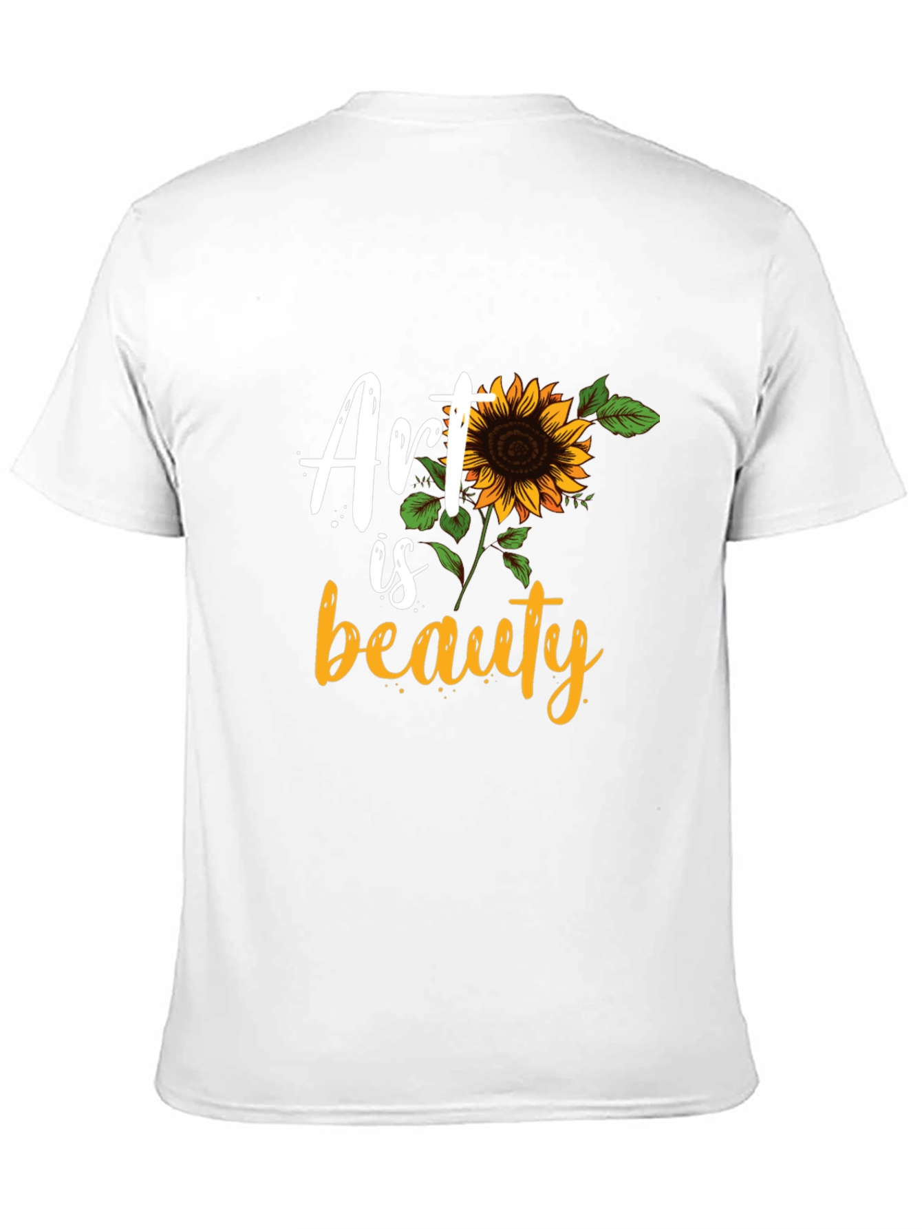 Art Is Beauty Sunflower Graphic Black T-Shirt