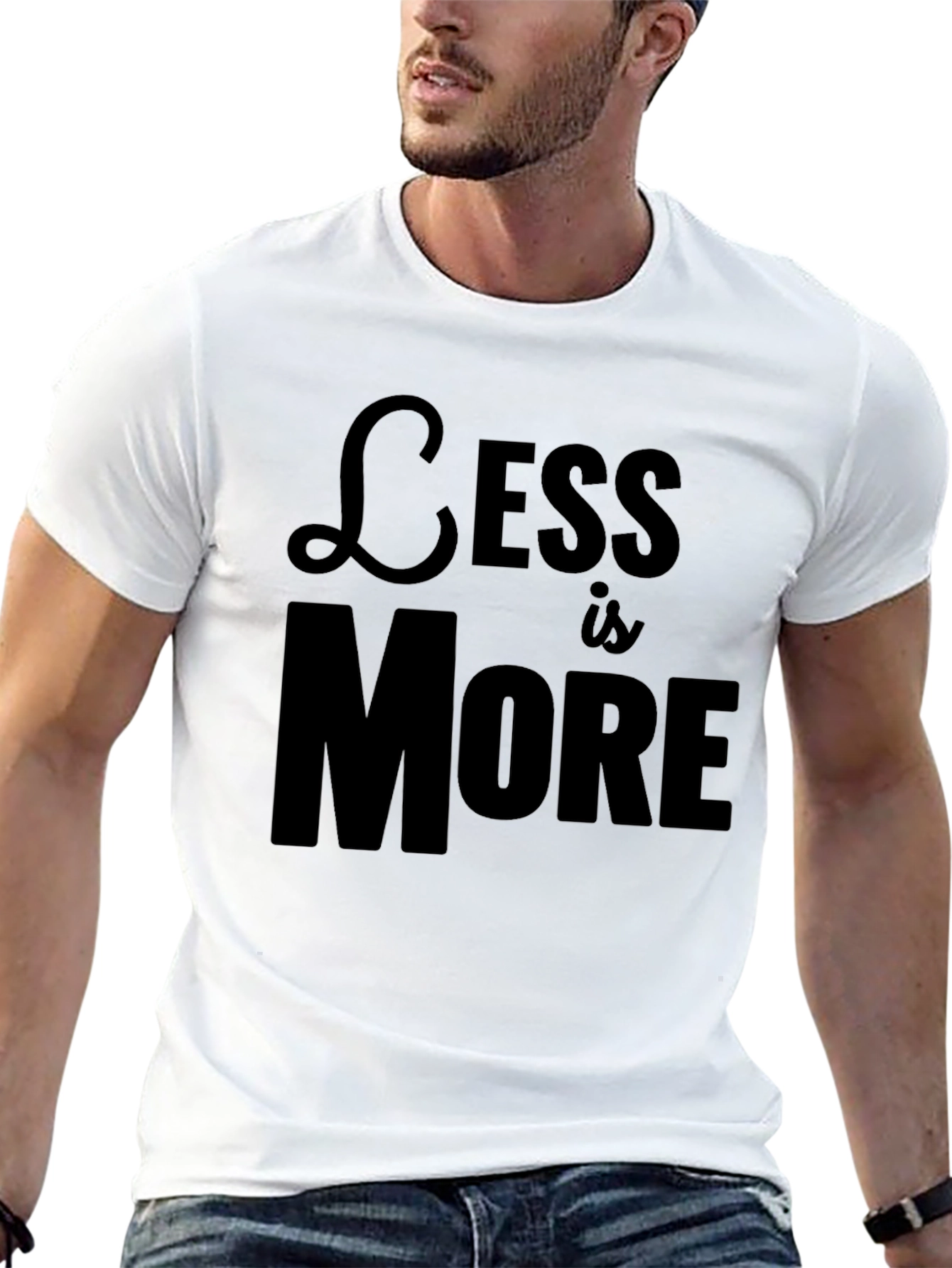 Less is More Black Graphic Tee