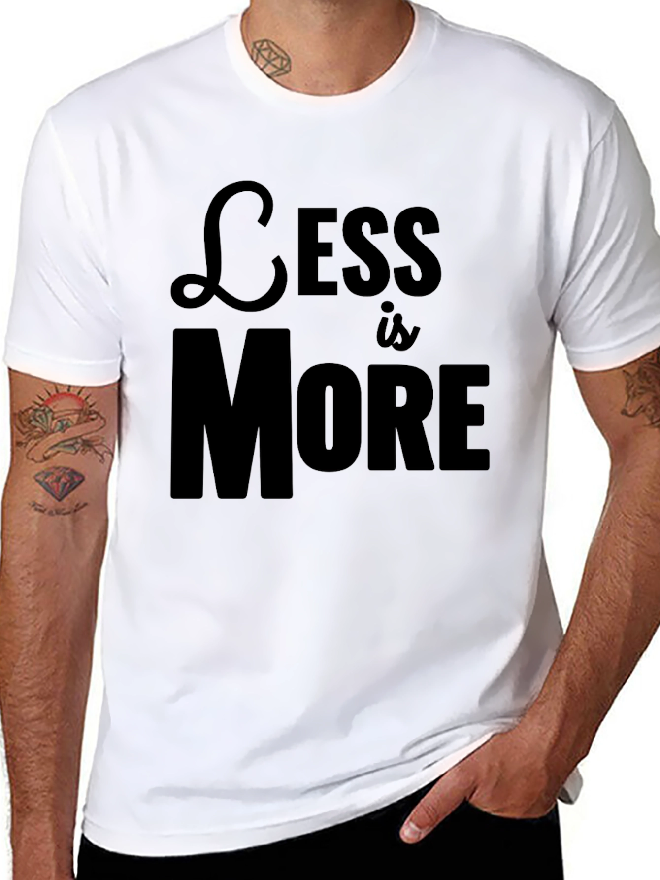 Less is More Black Graphic Tee