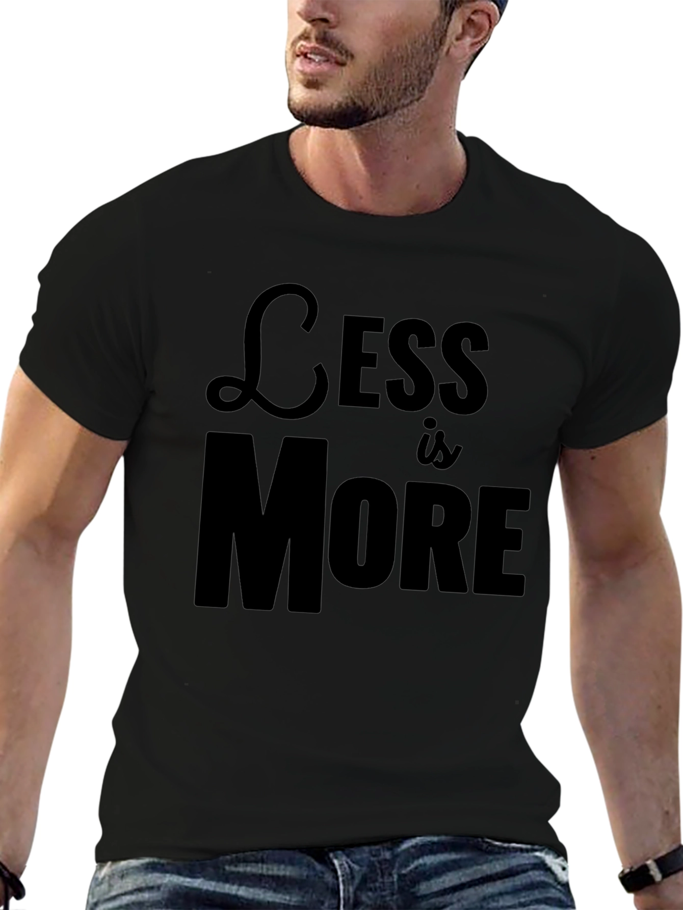Less is More Black Graphic Tee