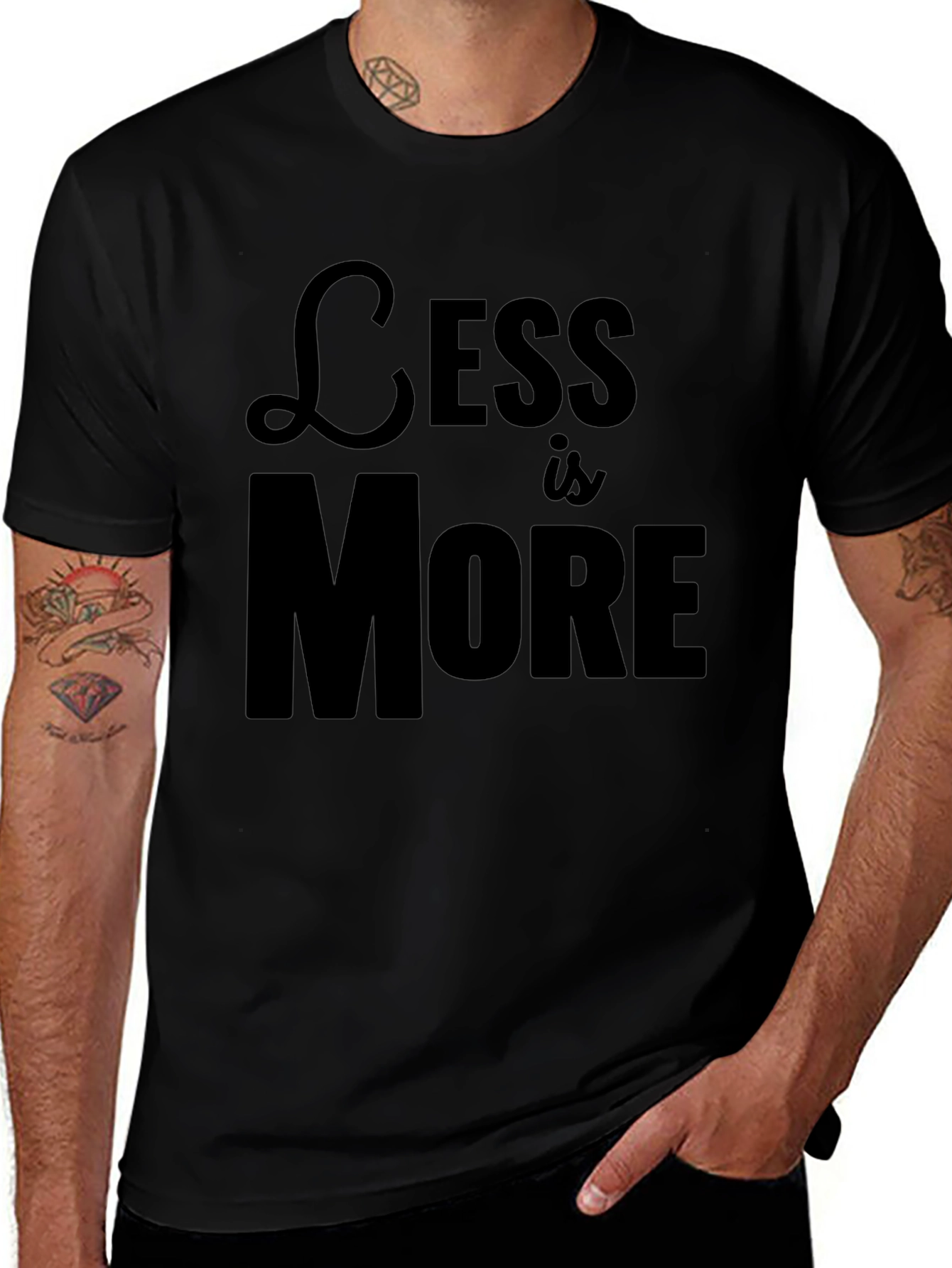 Less is More Black Graphic Tee
