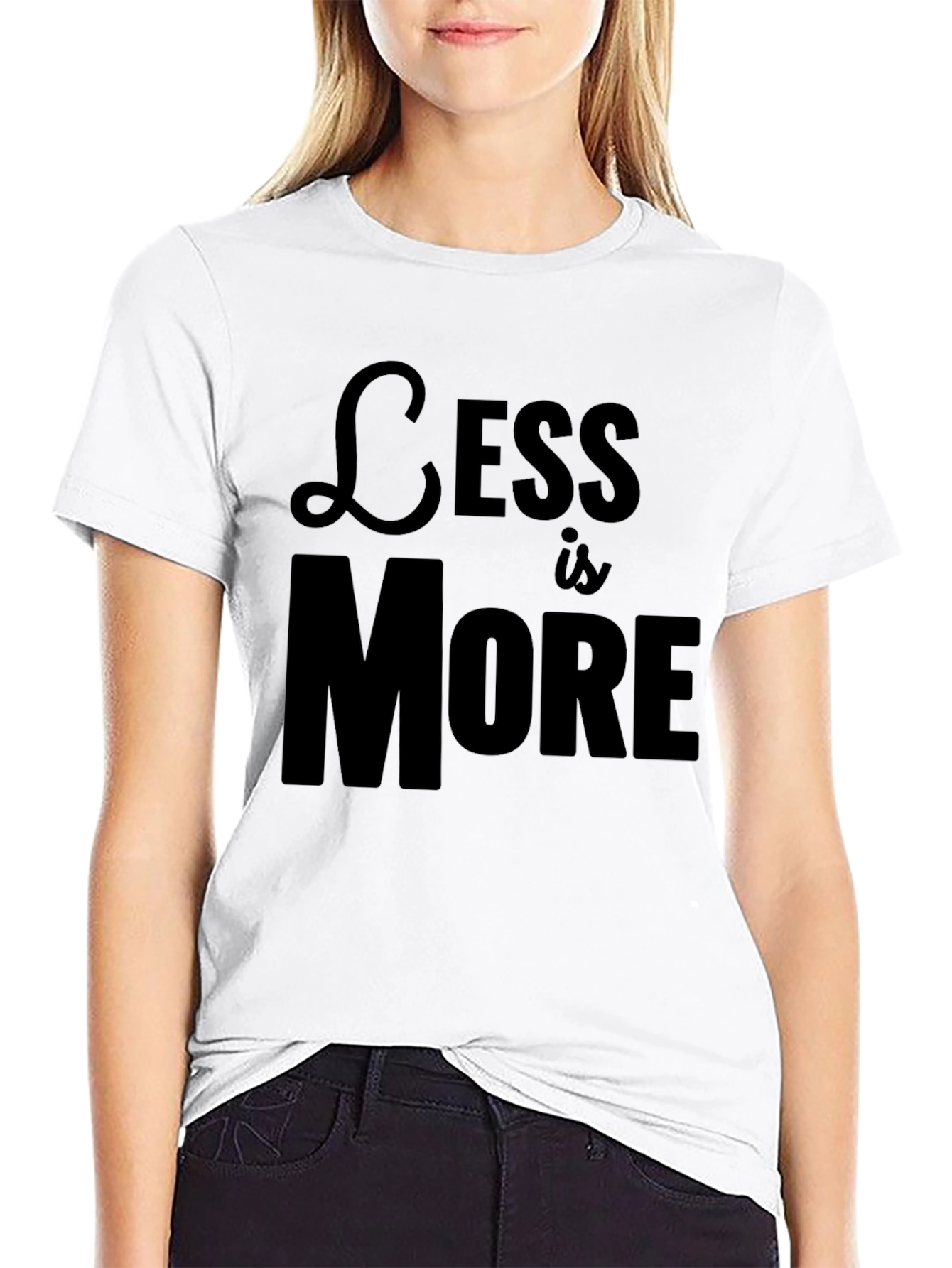 Less is More Black Graphic Tee