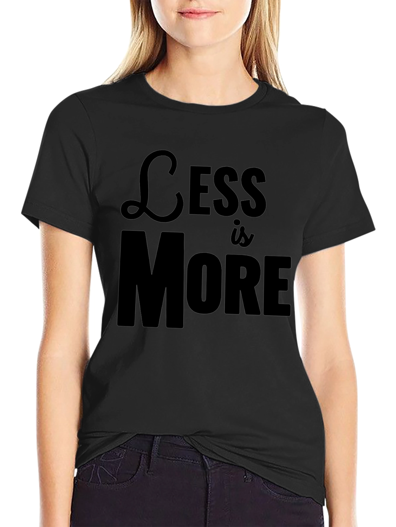 Less is More Black Graphic Tee