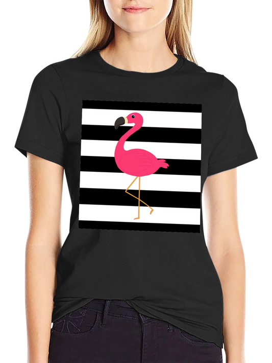 Stripped Flamingo Graphic Tee