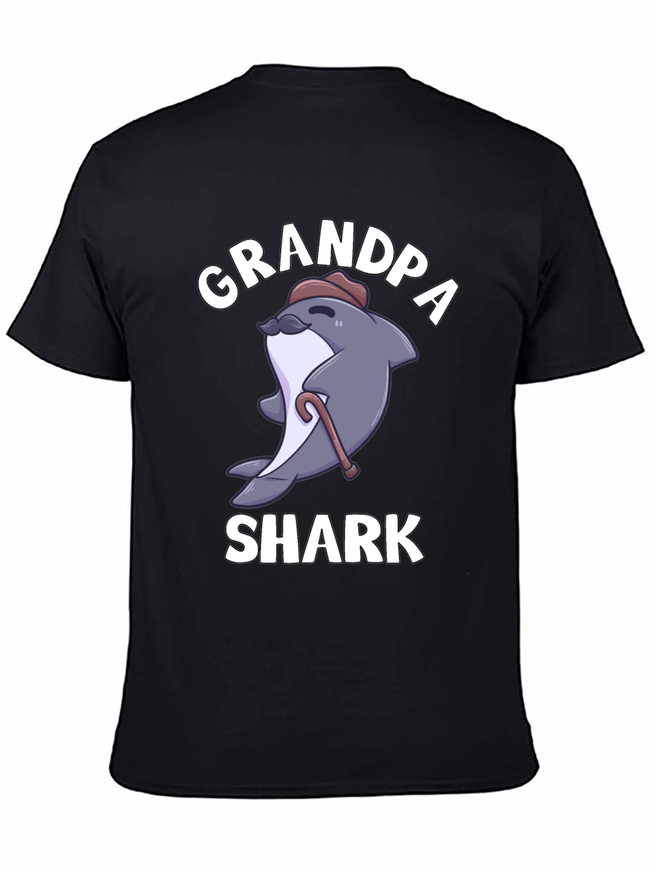 Grandpa Shark Graphic Tee - Novelty Cartoon T-Shirt