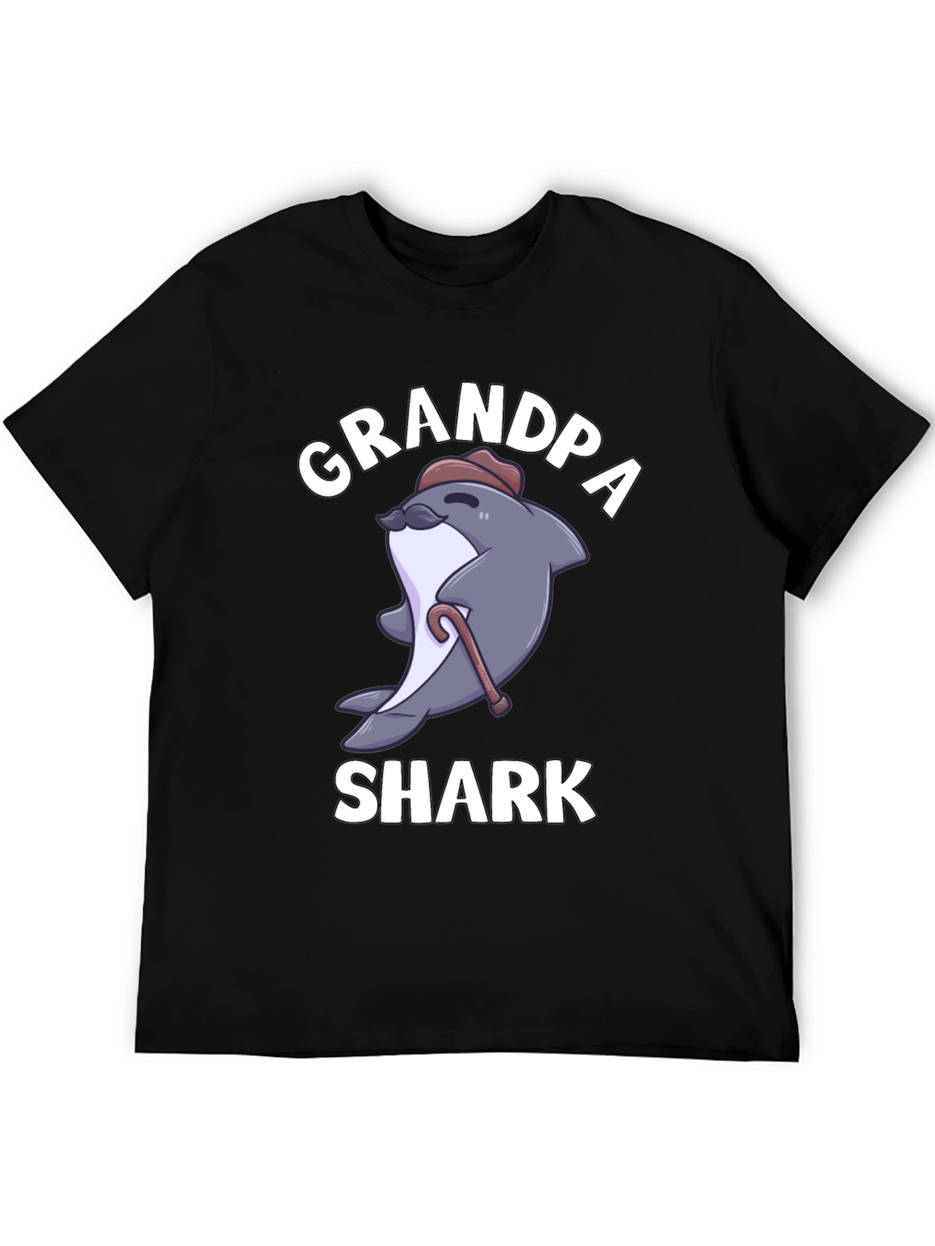 Grandpa Shark Graphic Tee - Novelty Cartoon T-Shirt