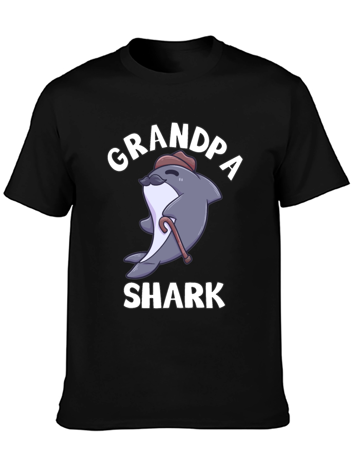 Grandpa Shark Graphic Tee - Novelty Cartoon T-Shirt
