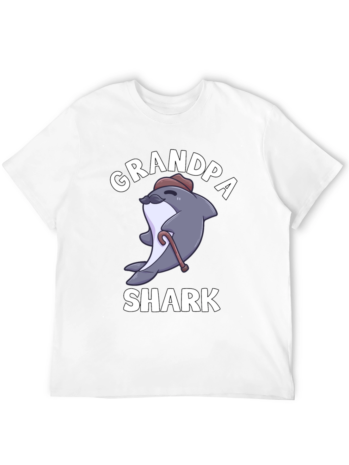 Grandpa Shark Graphic Tee - Novelty Cartoon T-Shirt