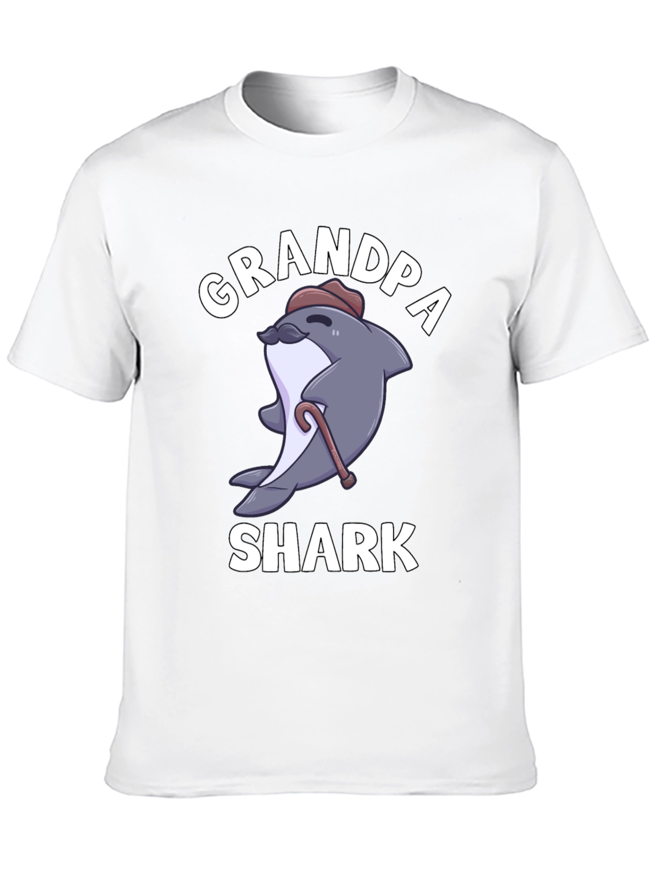 Grandpa Shark Graphic Tee - Novelty Cartoon T-Shirt