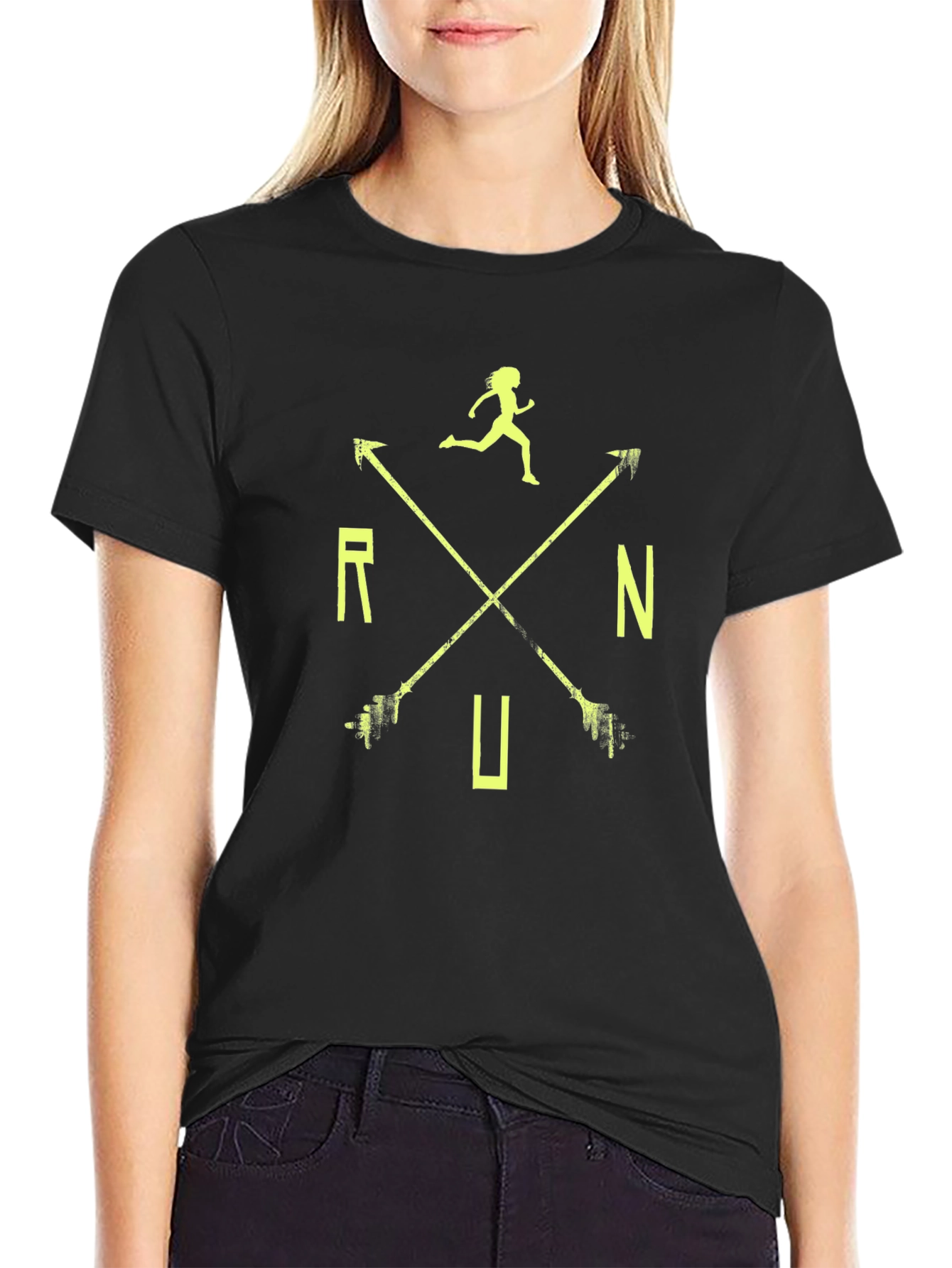 Run Arrow T-Shirt - Black Graphic Tee