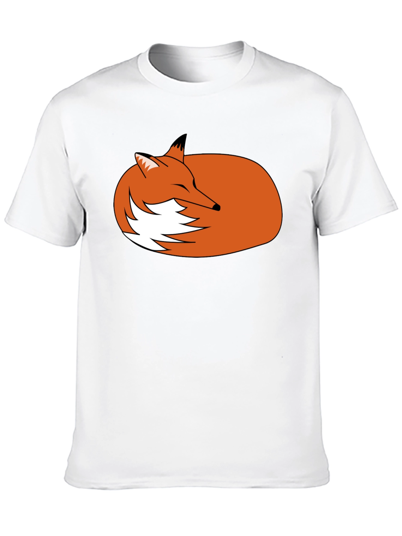 Sleeping Fox Graphic Tee - Black Unisex T-Shirt