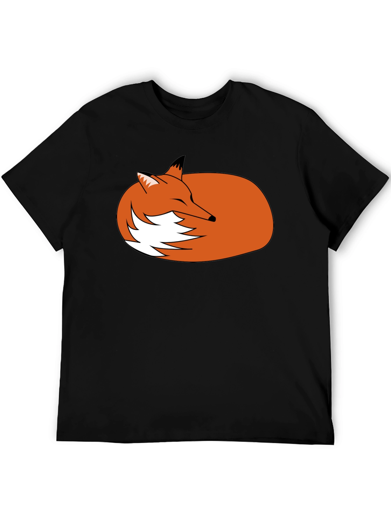 Sleeping Fox Graphic Tee - Black Unisex T-Shirt
