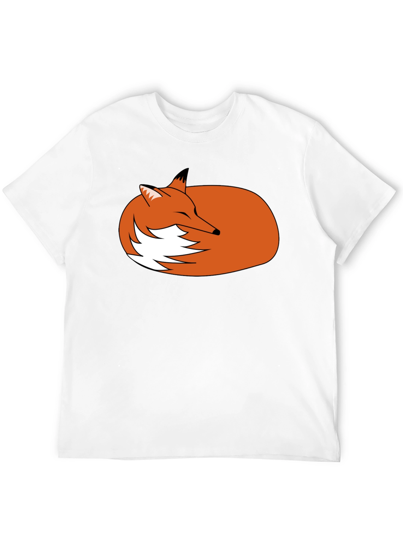 Sleeping Fox Graphic Tee - Black Unisex T-Shirt