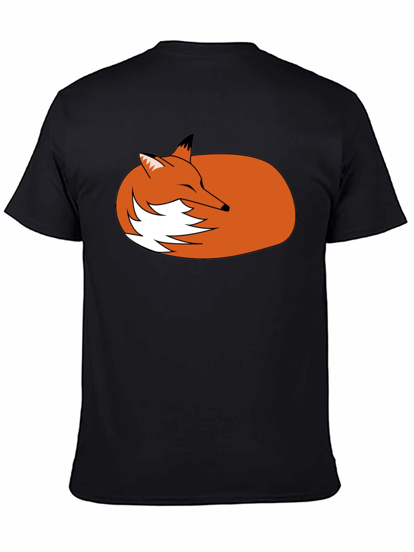 Sleeping Fox Graphic Tee - Black Unisex T-Shirt