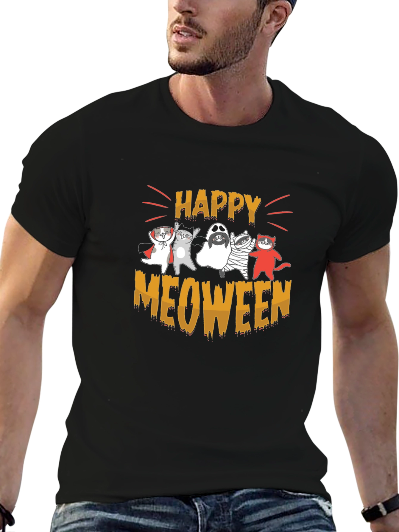 Happy Meoween Cats Halloween T-Shirt