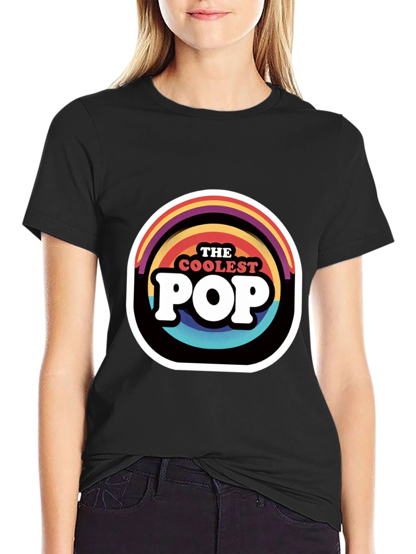 The Coolest Pop Graphic T-Shirt - Rainbow Design