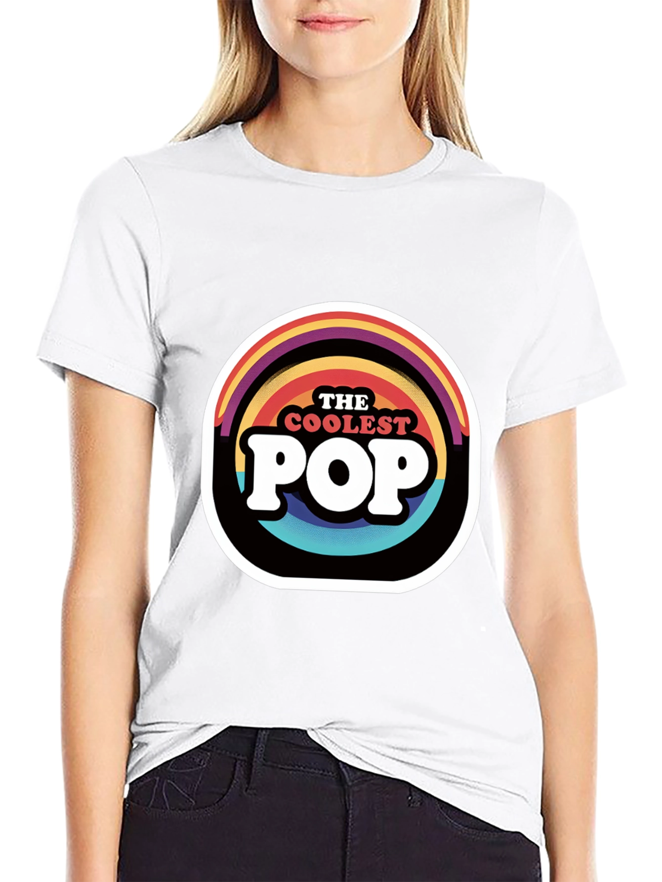 The Coolest Pop Graphic T-Shirt - Rainbow Design