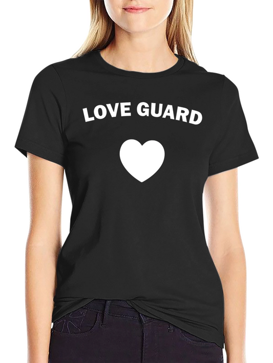 Love Guard Tee - Black Cotton T-Shirt with Heart Graphic