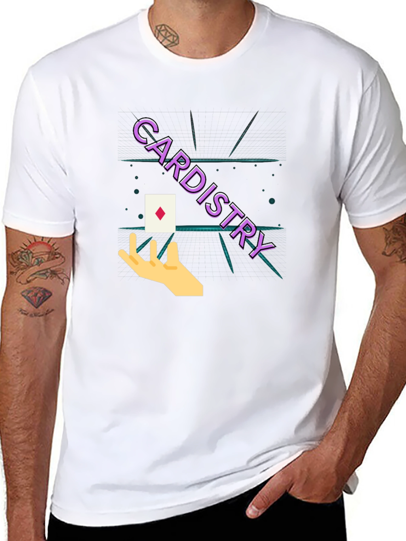 Cardistry Black T-Shirt - Magic Trick Design